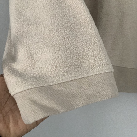 Madewell Brushed Sweatshirt Alabaster Medium Side-Button Accent Relaxed Cozy - Picture 8 of 17